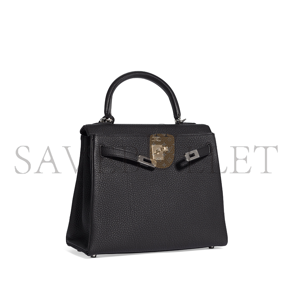 HERMÈS MASTER A BLACK TOGO LEATHER RETOURNÉ KELLY 25 WITH PALLADIUM HARDWARE (25*17*7cm) 